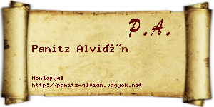 Panitz Alvián névjegykártya